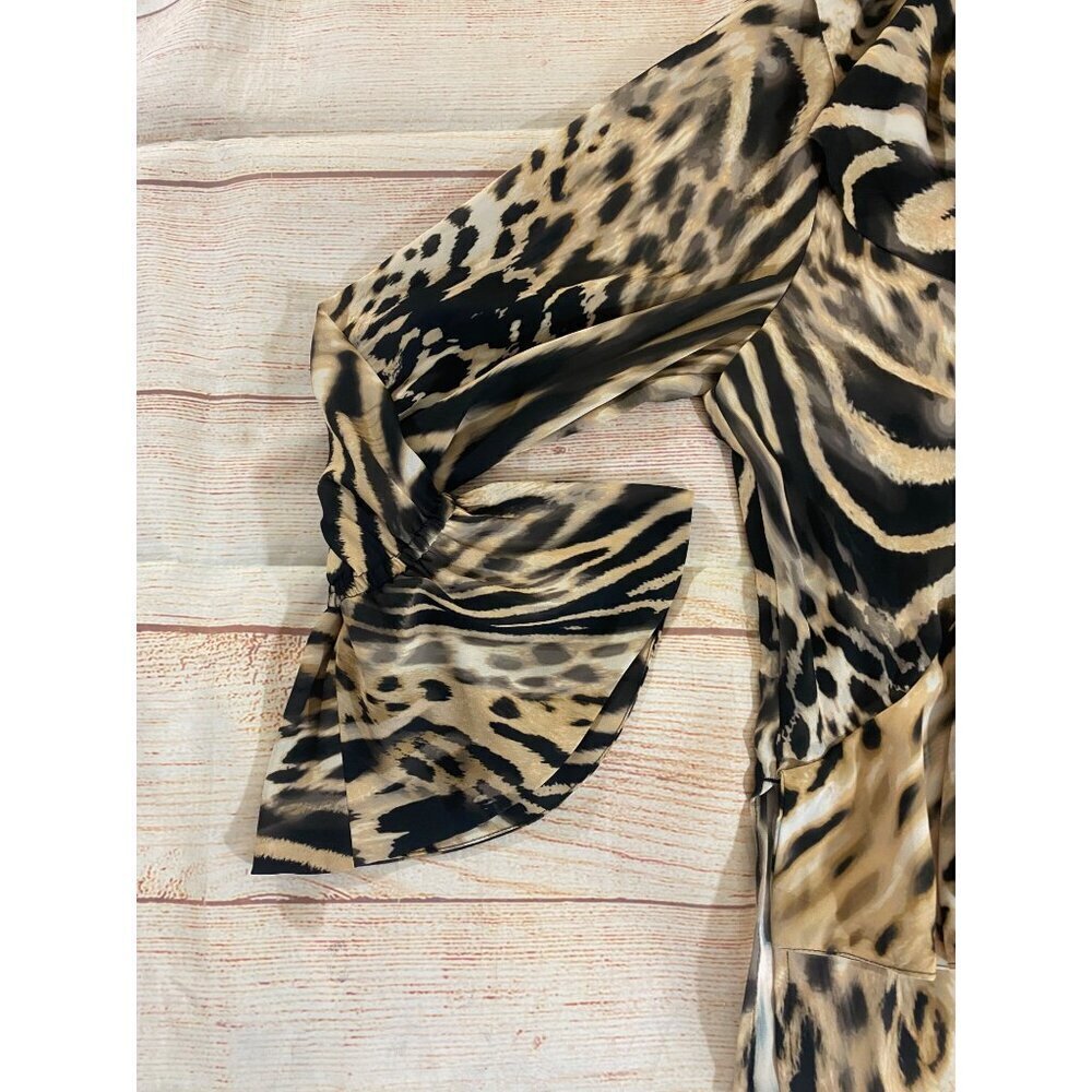 Chico's Black Label Women's Animal Print Long Sleeve Blouse - Large - Picture 2 of 9